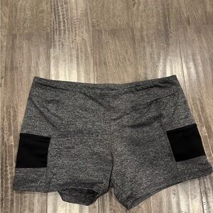 Heather Gray and Black Women's Athletic Shorts